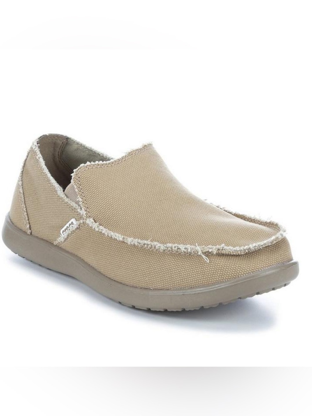 Crocs Santa Cruz Loafer Shoes Men’s Khaki Canvas Slip On Size M 7 W 9